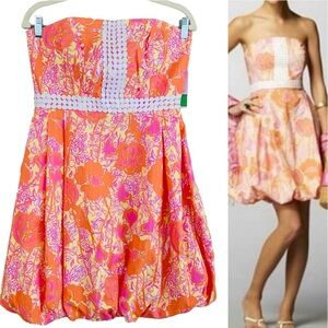 Lilly Pulitzer NWT #84466 Colorful‎ Floral Strapless Regency Bubble Dress Size 6